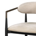Jaramillo Beige Linen & Black Finish Side Chair Set Of 2 Beige Linen,Metal,Synthetic Wood