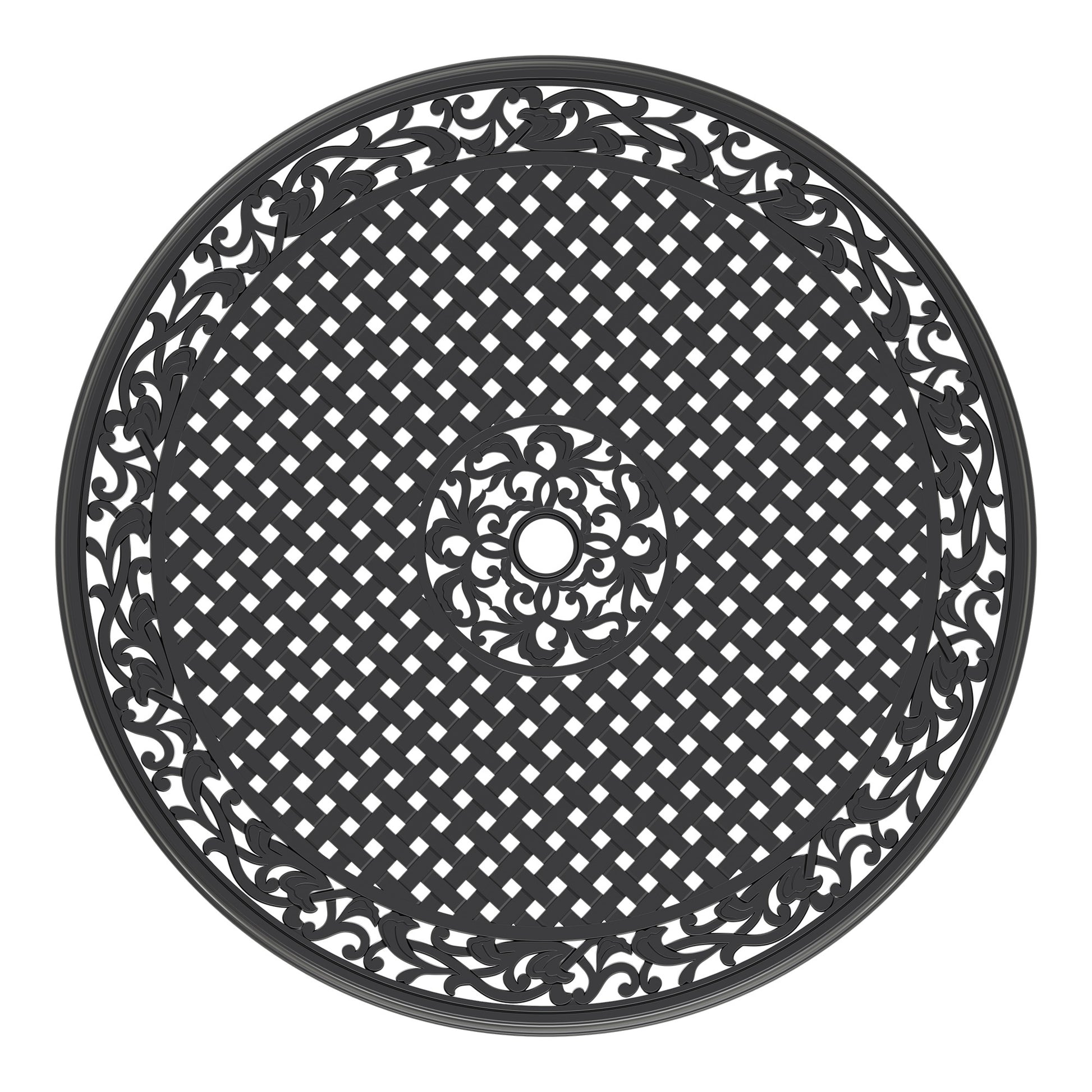 Cushions In Random Colors 7 Piece Set Of Cast Aluminum Patio Furniture With Cushions Yes Dining Set Black Seats 6 Rust Resistant Frame Water Resistant Cushion Garden & Outdoor Complete Patio Sets Aluminium