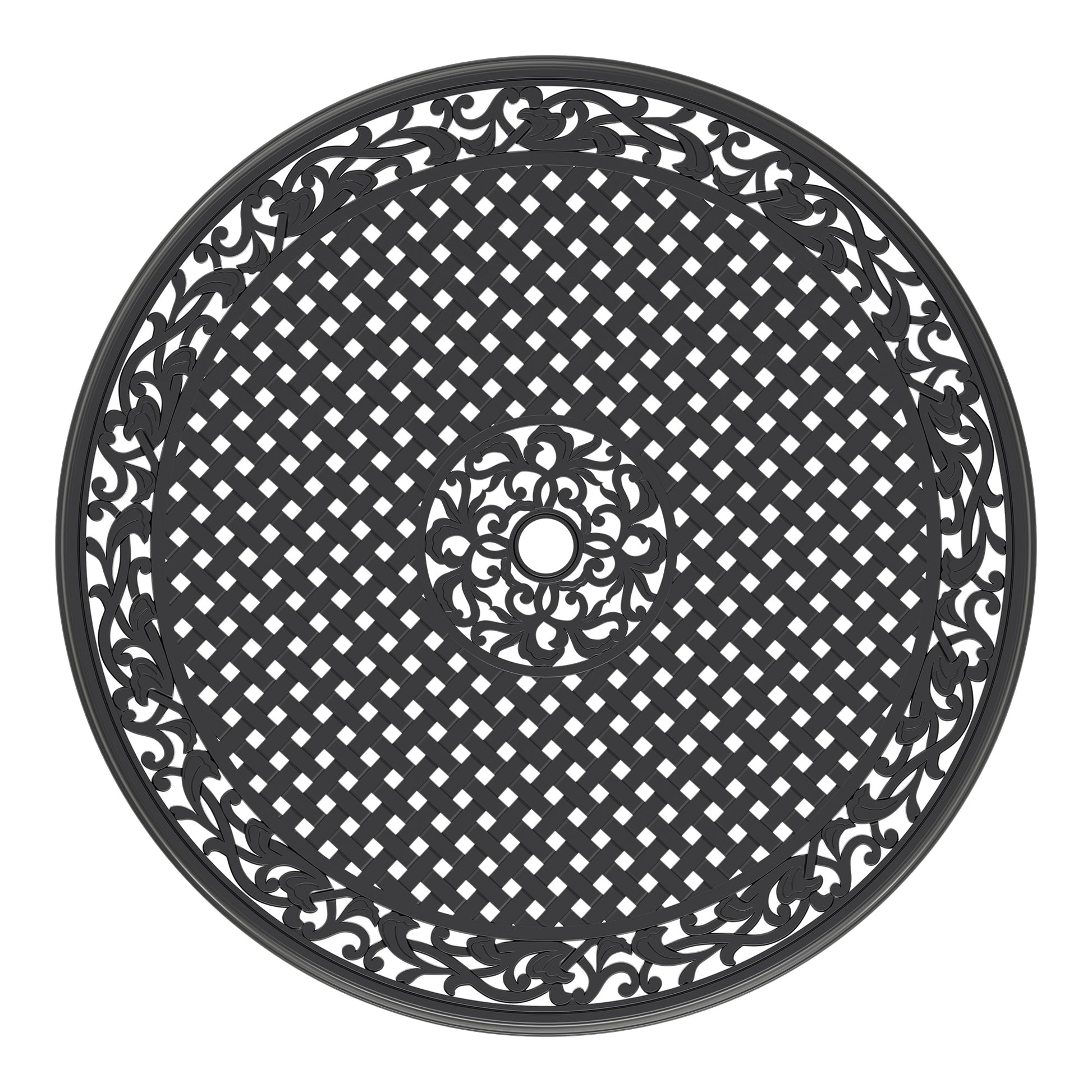 Cushions In Random Colors 7 Piece Set Of Cast Aluminum Patio Furniture With Cushions Yes Dining Set Black Seats 6 Rust Resistant Frame Water Resistant Cushion Garden & Outdoor Complete Patio Sets Aluminium