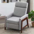 Wood Framed Upholstered Recliner Chair Adjustable Home Theater Seating With Thick Seat Cushion And Backrest Modern Living Room Recliners, Gray Old Sku:Pp289527Aae Gray Linen