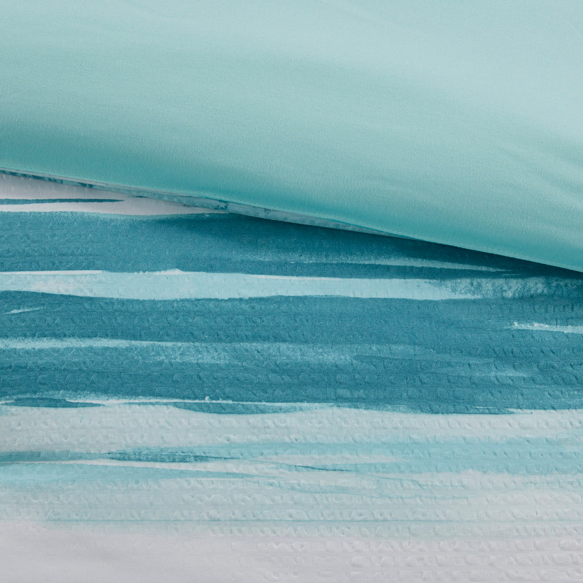 8 Piece Printed Seersucker Comforter And Quilt Set Collection Aqua Full Queen Full Aqua Polyester