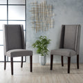 Dining Chair Set Of 2 Dark Grey Plywood