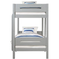 Grey Twin Twin Bunk Bed With Ladder And Hanger Grey Bedroom Wood