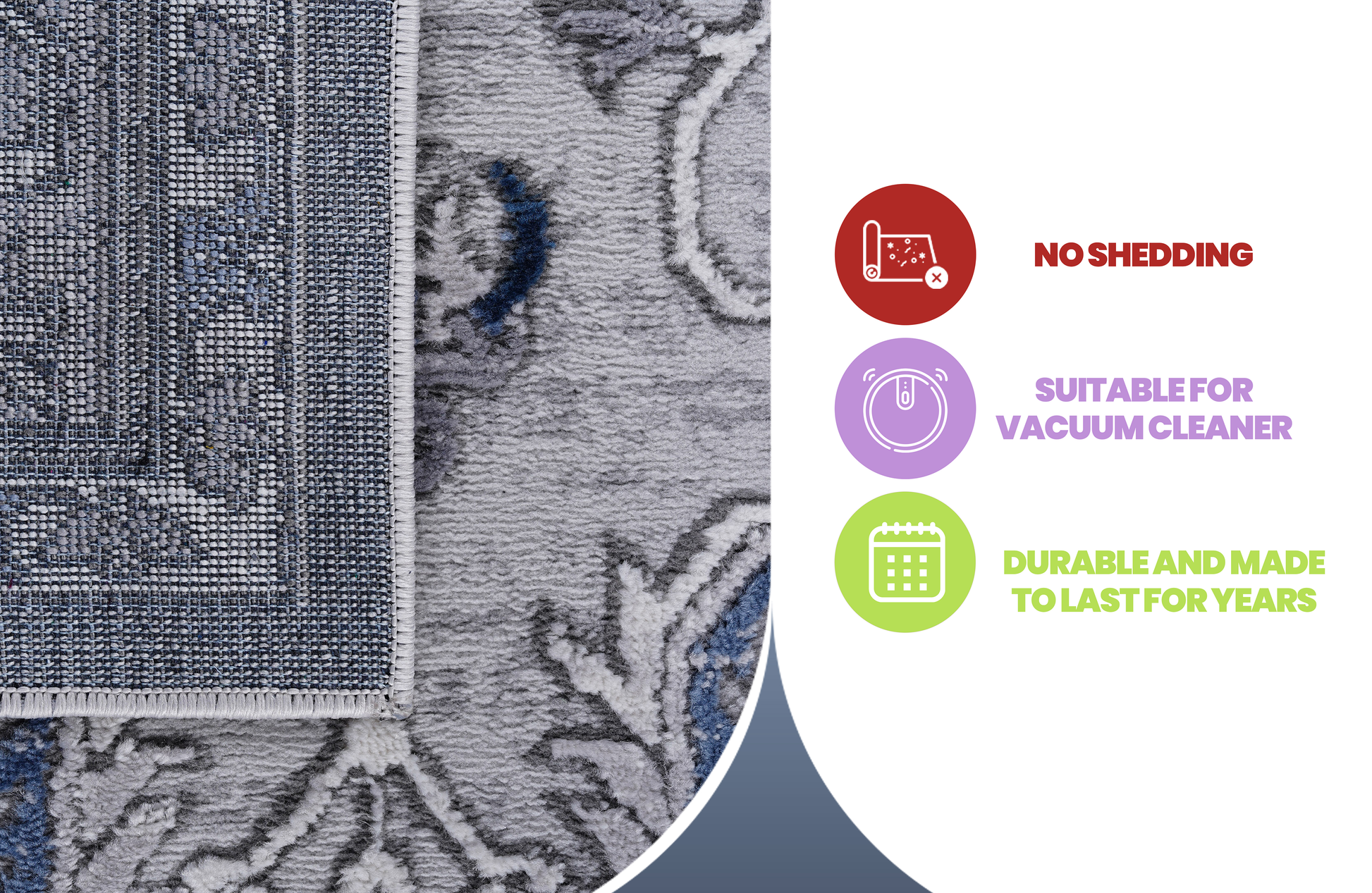 8X10 Grey Blue Oriental Non Shedding Living Room Bedroom Dining Home Office Stylish And Stain Resistant Area Rug Grey Blue Polyester