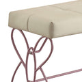 White And Light Pink Tufted Bench White Pink Faux Leather Bedroom White Faux Leather