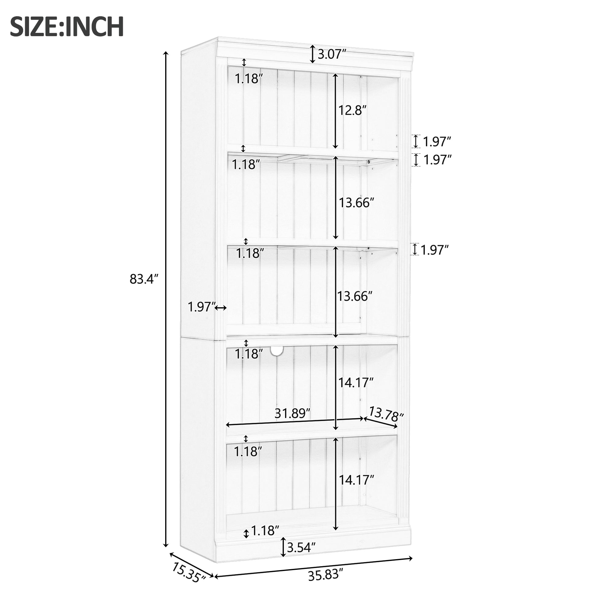 83" Tall Wood Bookcase Suite ,5 Tier Home Decor Bookcase Suite With Adjustable Shelves,Storage Organizer For Cds Books Movies,Free Standing Storage Shelves Suite For Living Room,Office,Black Black Solid Wood Mdf