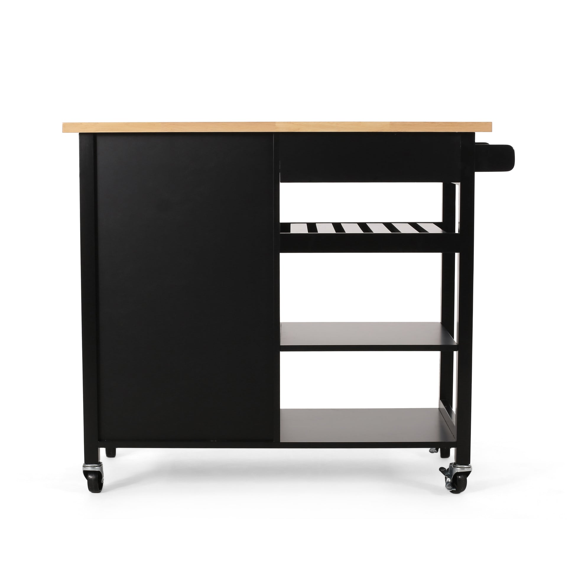 Kitchen Cart Black Wood