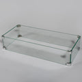 Rectangular Fire Pit Wind Guard Clear Glass