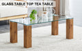 Glass Top Coffee Table,Tea Table, With Mdf Legs Stylish Blend Of Elegance And Durability 44.9