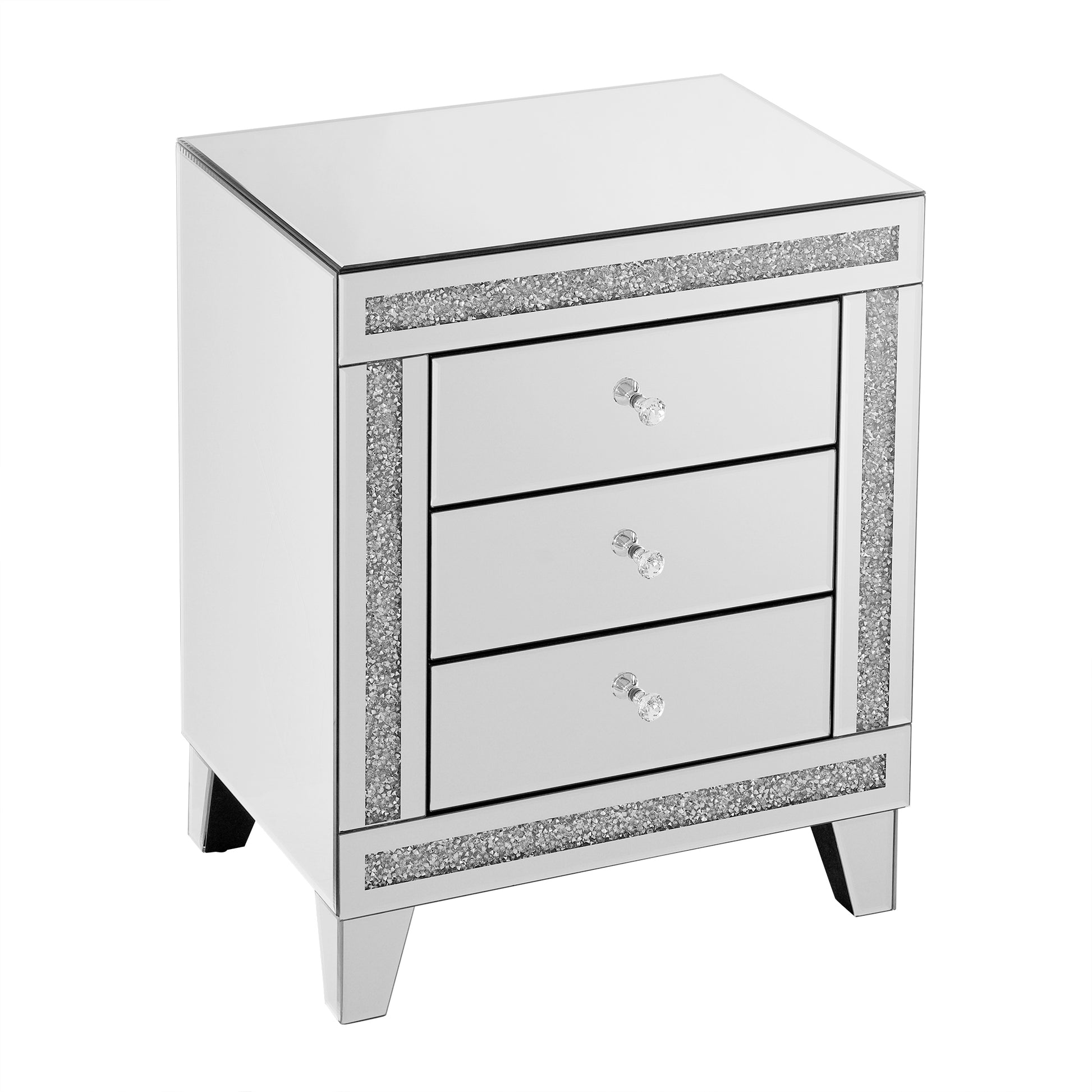 21.5 Inch X15.8 Inchx26.8 Inchsilver Mirror Three Drawer Cabinet,Multi Functional Storage Cabinet Chest 3 4 Drawers Glass Pane Silver Bedroom Drawers Included American Design Acrylic Mdf Glass