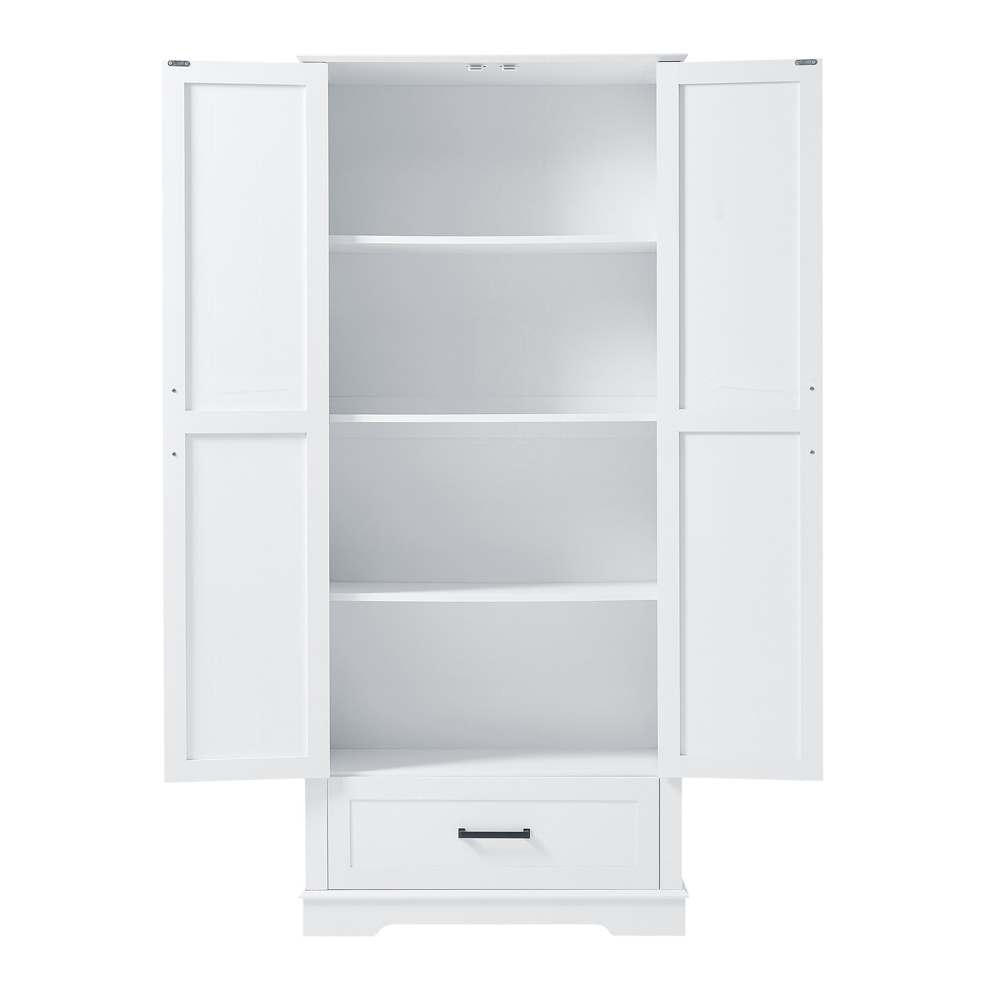 Tall Bathroom Storage Cabinet, Cabinet With Two Doors And One Drawer, Adjustable Shelf, Mdf Board, White White Mdf