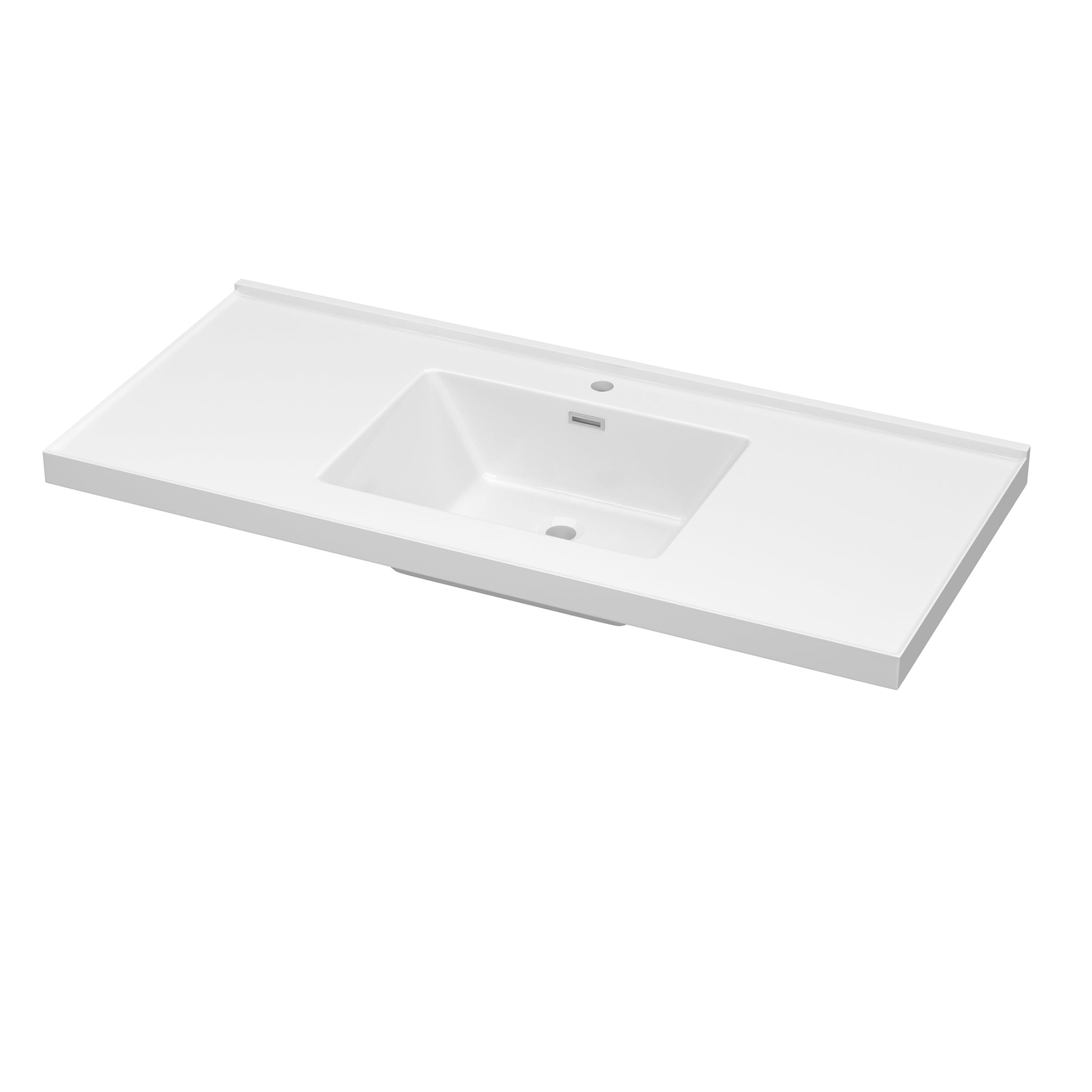 48 Inch Vanity Top Bathroom Sink Fit To 48" Cabinets In Glossy White White Bathroom Luxury,Modern Solid Surface Solid Surface