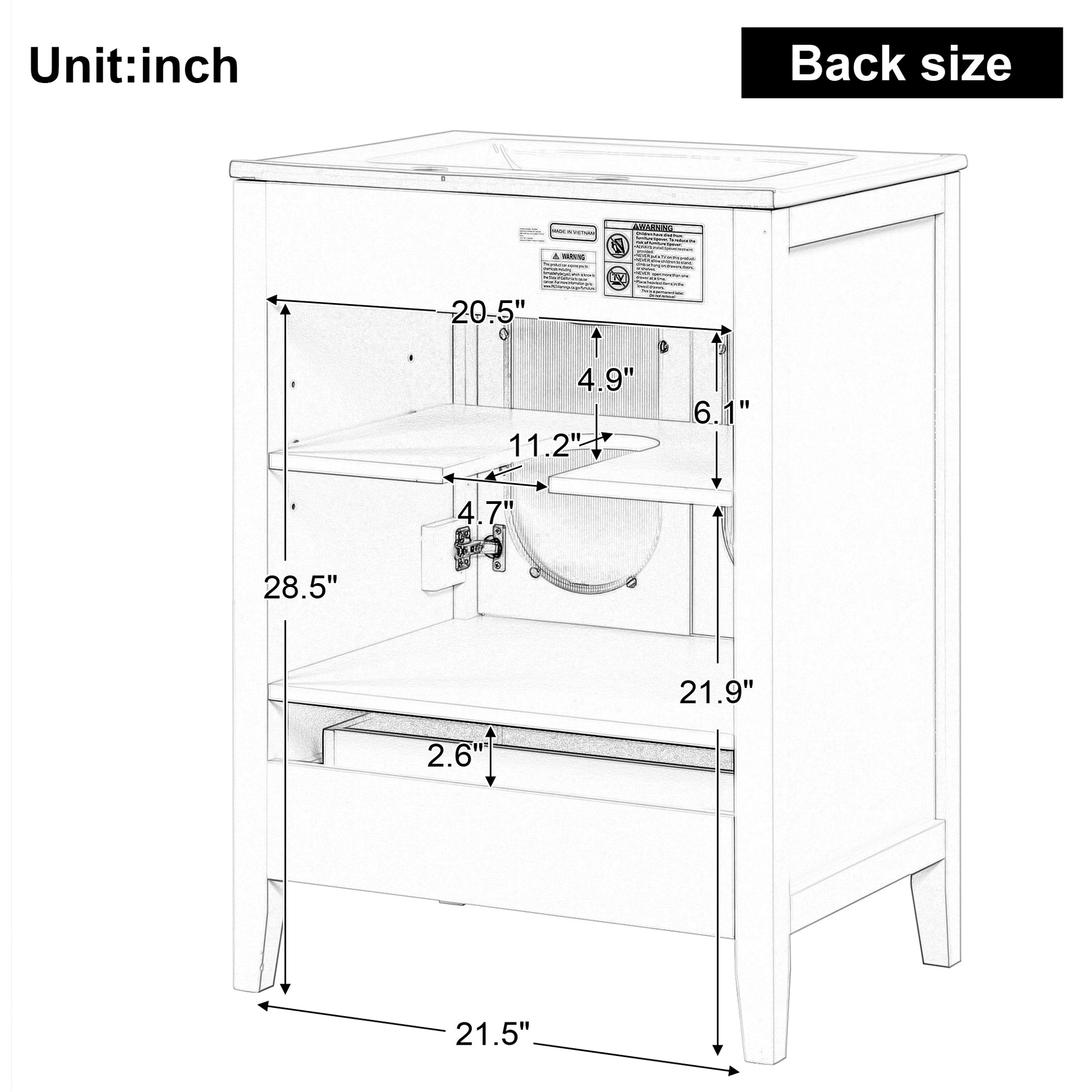 24" Bathroom Vanity With Sink, Bathroom Vanity Cabinet With One Drawer And Doors, Adjustable Shelf, Solid Wood And Mdf, White White Solid Wood Mdf