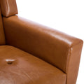 Modern Soft Leather Material Ergonomics Accent Chair Living Room Chair Bedroom Chair Home Chair With Black Legs For Indoor Home Light Brown Pu Light Brown Foam Upholstered