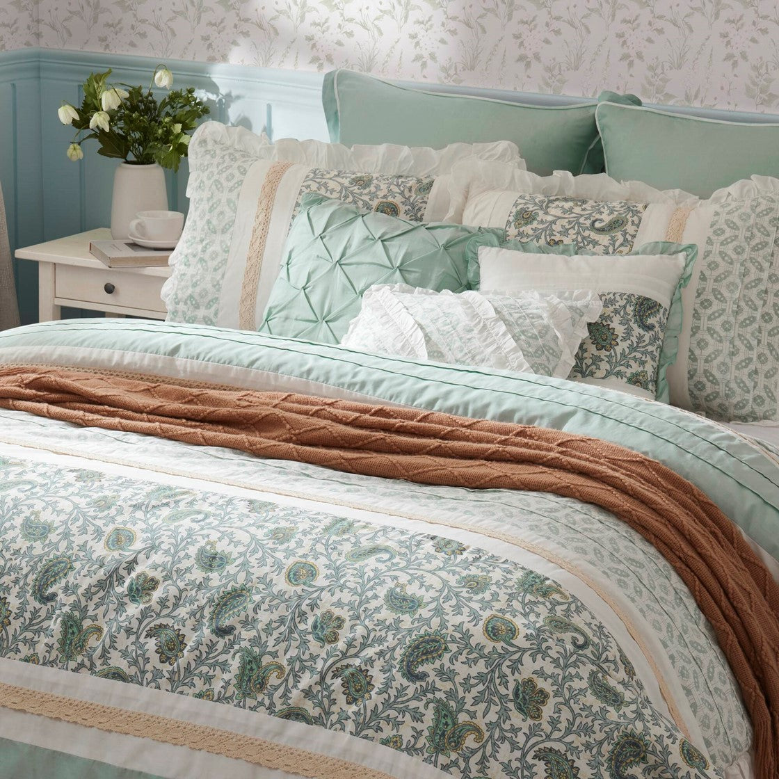 9 Piece Cotton Percale Comforter Set Aqua Cal King California King Aqua Polyester
