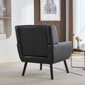 Modern Soft Leather Material Ergonomics Accent Chair Living Room Chair Bedroom Chair Home Chair With Black Legs For Indoor Home Black Pu Black Foam Upholstered