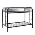 Twin Over Twin Bunk Bed With Ladders Twin Black Steel