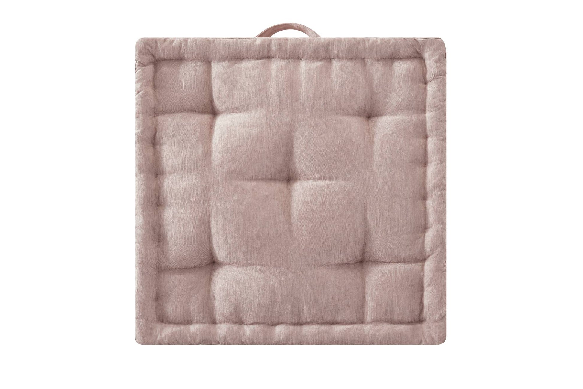 Poly Chenille Square Floor Pillow Cushion 24X24" Blush Polyester
