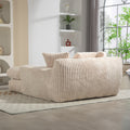 Coolmore Corduroy Lazy Sofa With 3 Back Pillows,Comfy Sofa Deep Seat Couch For Living Room,Club Beige Beige Primary Living Space Foam Corduroy 1 Seat