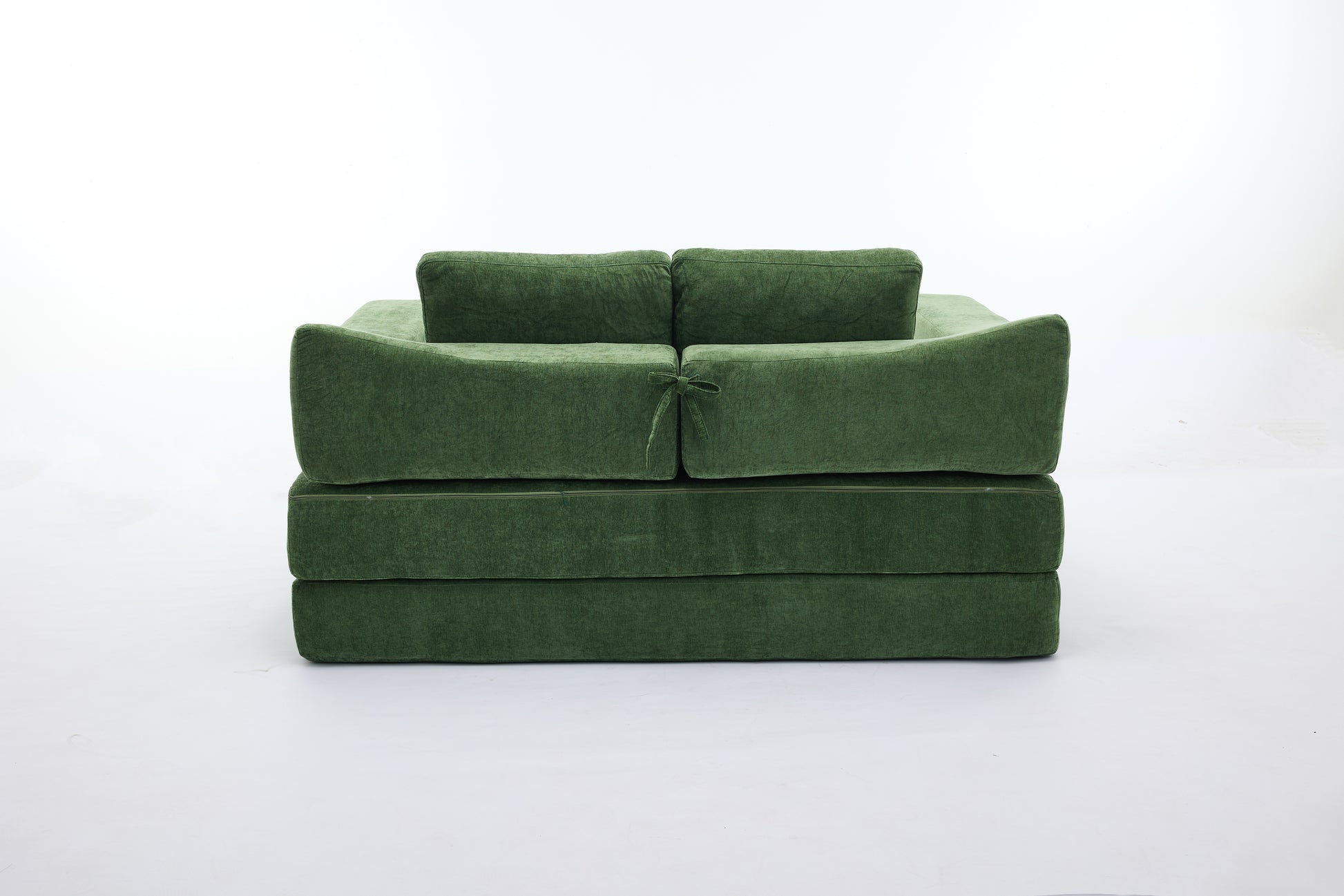 Modern Minimalist Sofa, Fold Out Sofa Bed, Convertible Chair Floor Couch & Sleeping Mattress For Living Room, Bedroom, Apartment, Removable Backrest, Green Green Chenille Soft Vintage Chenille 2 Seat