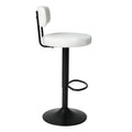 Modern Bar Stools Set Of 2,Curved Backrest Upholstered Counter Height Bar Stools,Adjustable Bar Stool 24.5