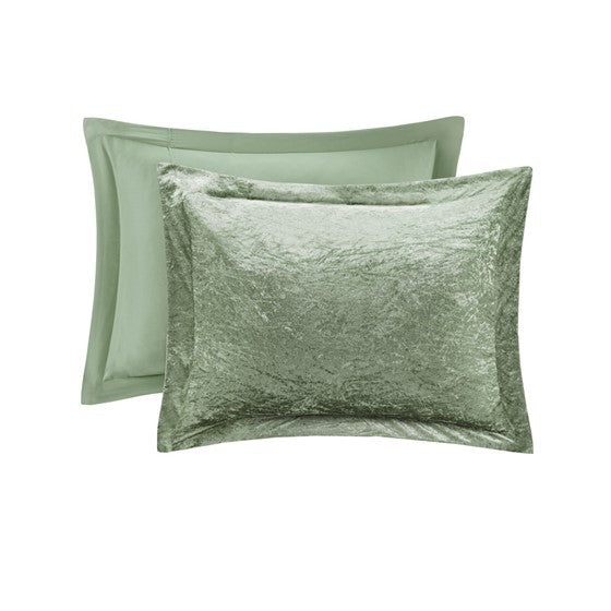 4 Pcs Velvet Comforter Set With Throw Pillow Full Queen Full Green Polyester