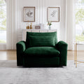 Green Corduroy Deep Seat Single Sofa Accent Chair,Deep Seat Couch With Waist Pillow For Living Room Apartment Office Green Corduroy 1 Seat