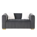 A Modern Channel Sofa Take On A Traditional Chesterfield,Grey Color,Seater Grey Velvet 2 Seat