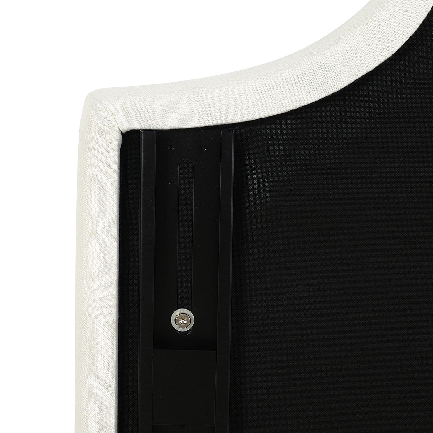 Catherine Upholstered King Headboard, Antique White Woven Antique White Foam Fabric