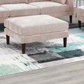 Beautiful Blush Pink Ottoman Morgan Fabric 1Pc Ottoman Soft Cushion Wood Legs Living Room Furniture Pink Wood Primary Living Space Pink Classic,Contemporary,Modern Rectangle Fabric