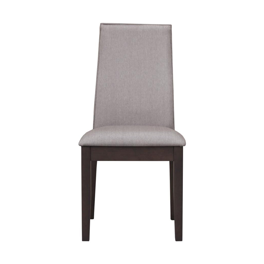 Set Of 2 Fabric Upholstered Dining Chairs In Espresso Solid Espresso,Taupe Dining Room Rectangular Dining Chairs Set Of 2 Fabric,Mdf