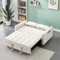 Modern Velvet Sofa, Sofa Pull Out Bed, Smallseat Casual Sofa With Back, With Pillow, Pockets, Living Room Furniture, 3 In 1 Convertible Sleep Sofa Bed. Beige Velvet 2 Seat