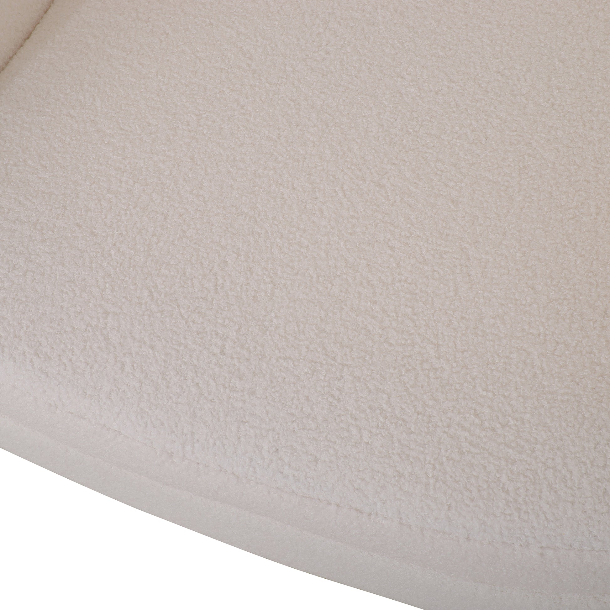 Mid Century Accent Chair, Ivory White, Modern Retro Lounge Armchair, Birch Frame, Upholstered Teddy Wool Fabric, Single Sofa Armchair For Small Spaces, Living Room, Bedroom, Reading Corner, Balcony Ivory White Espresso Primary Living Space