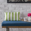 Coronado Stripe Rectangular Pillow Green Fabric