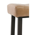 26 Inch Wooden Framebackless Counterstool, Beige Beige Solid Wood