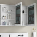 60'' W X 30'' H Surface Frameless Mirror Medicine Cabinet, Beveled Mirror Edges Bathroom Medicine Cabinet White Engineered Wood