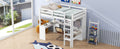 Twin Size Loft Bed With L Shaped Desk, Wardrobe And Storage Shelves, White Expected Arrival Time: 8.31 Box Spring Not Required Twin White Wood Bedroom Solid Wood Mdf