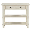 Retro Console Table With Drawer And Two Sturdy Shelves For Entryway, Living Room Gray Wash Gray Wash Mdf,Rubber Wood