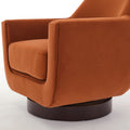 U Shaped Fully Assembled Swivel Chair Velvet Accent Chair Armchair Round Barrel Chair For Living Room Bedroom, Burnt Orange Burnt Orange Velvet