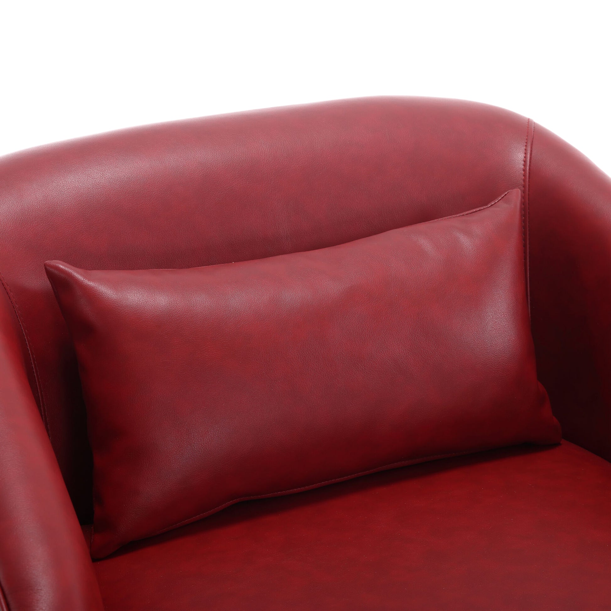 Coolmore Swivel Barrel Chair, Comfy Round Accent Sofa Chair For Living Room, 360 Degree Swivel Barrel Club Chair, Leisure Arm Chair For Nursery, Hotel, Bedroom, Office, Lounge Wine Red Pu Wine Red Primary Living Space Foam Pu Leather