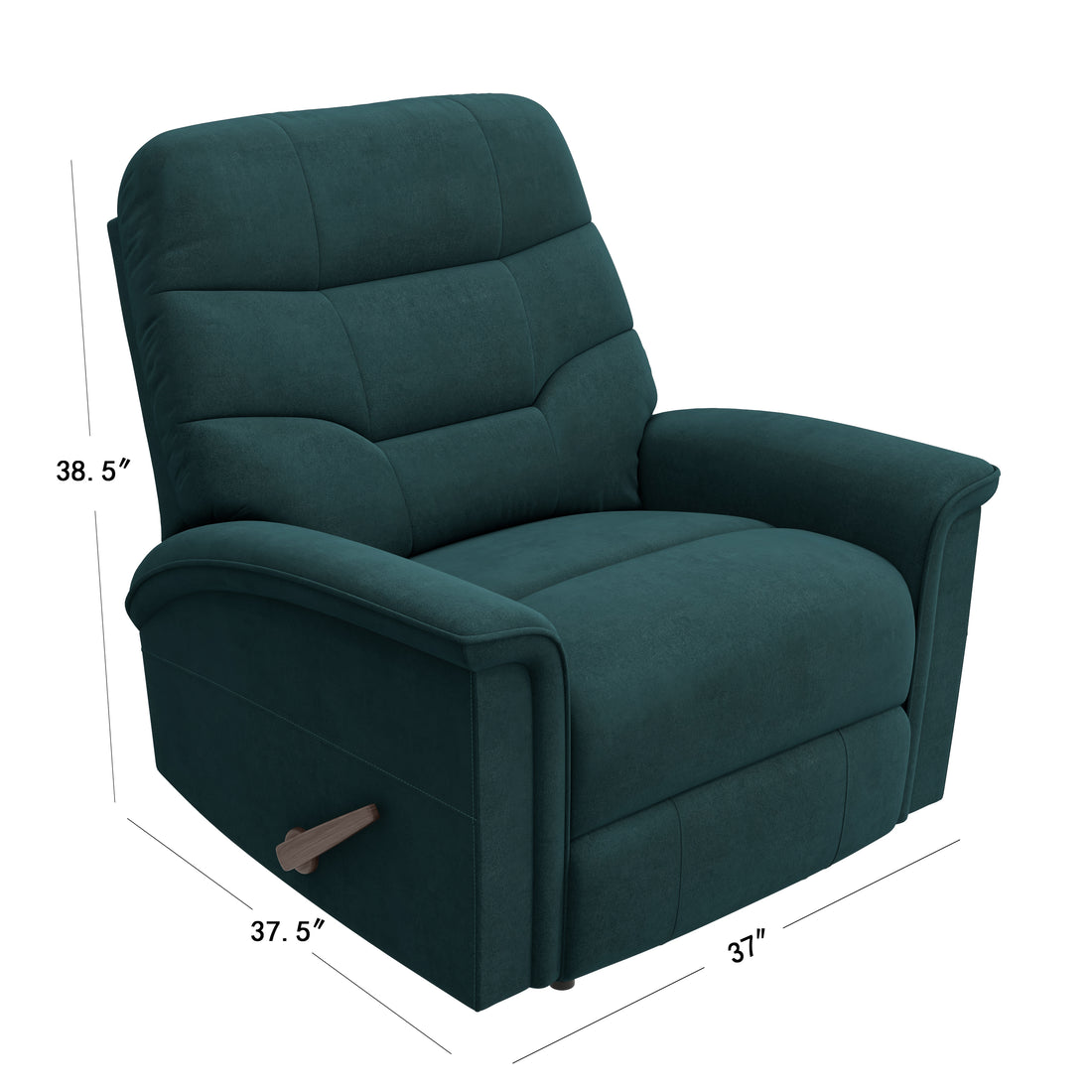 The Newport Recliner Teal Blue Polyester Manual Handle Wood Cushion Back Handle Pine Flared Arms Polyester