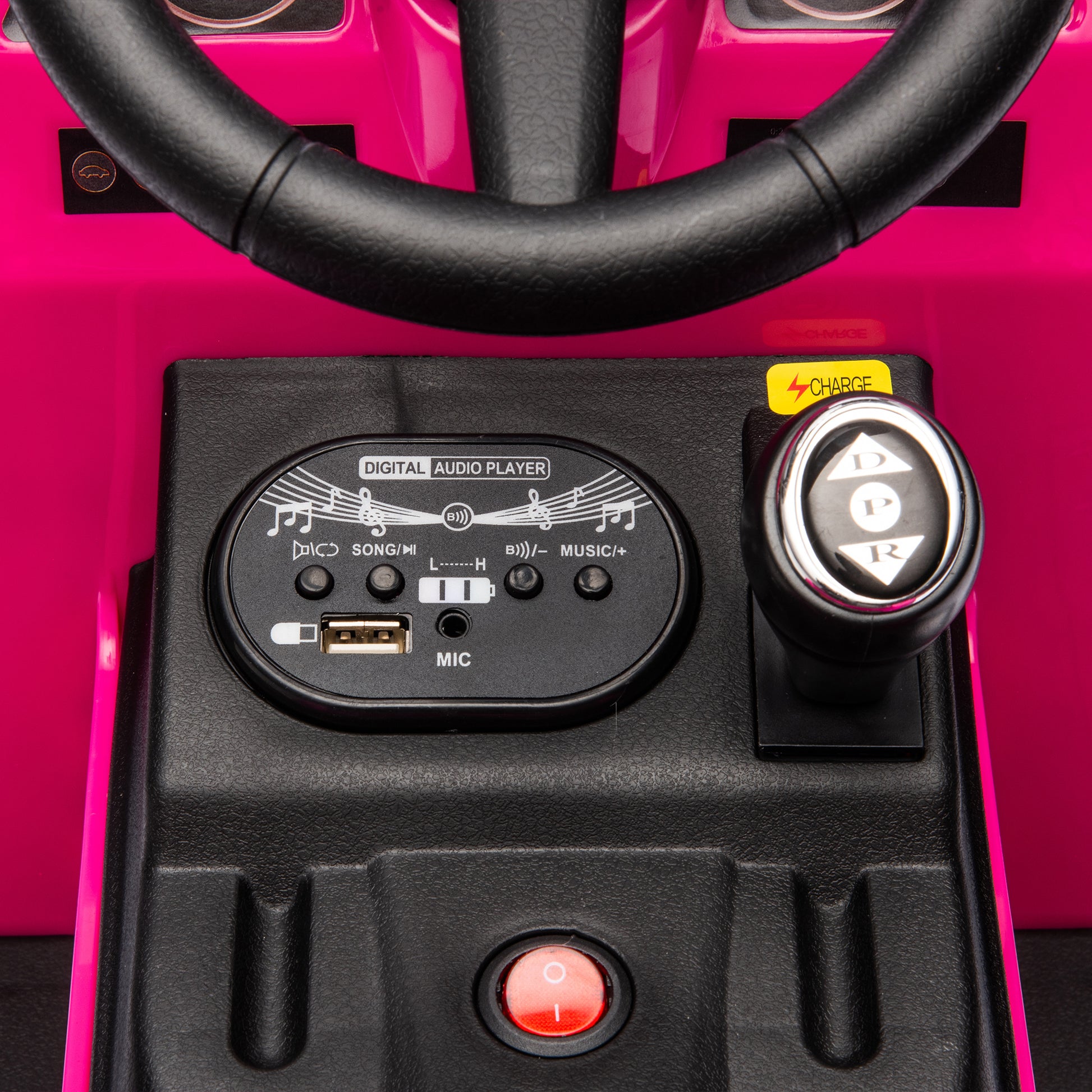 12V Kids Ride On Electric Tractor Black Knight,Kids Ride On Toy.2Wd,Non Skid Tires, Steering Wheel, Foot Pedal,With Removable Storage Tug,Light,Bluetooth,Music,Mp3,Usb,Power Display For Kids Aged 2 3. Rose Red 50 99 Lbs Polypropylene