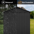 Metal Garden Sheds 6Ftx8Ft Outdoor Black With Window Black Metal