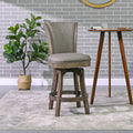 Henry 27 Armless Swivel Counter Height Bar Stool, Heathered Grey Linen Gray Foam Linen