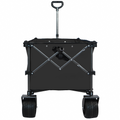 Collapsible Folding Wagon, Push Pull Foldable Beach Wagon Cart Black Steel