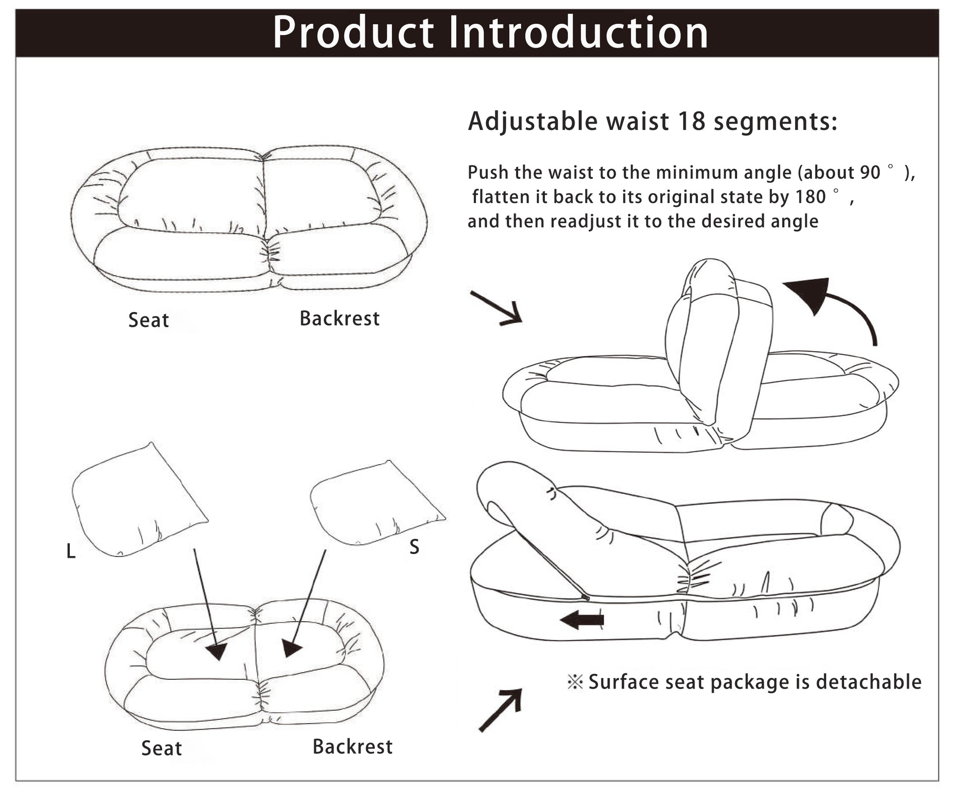 Triple Fold Down Sofa Bed,Blue Blue Metal Cotton Metal