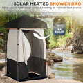 Outsunny Portable Shower Tent, Privacy Shelter, Camping Dressing Changing Tent Room With Solar Shower Bag, Floor And Carrying Bag, Black Black Oxford Fabric
