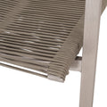 Outdoor Modern Aluminum Dining Chair With Rope Seat Set Of 2 , Silver And Taupe Taupe Aluminium