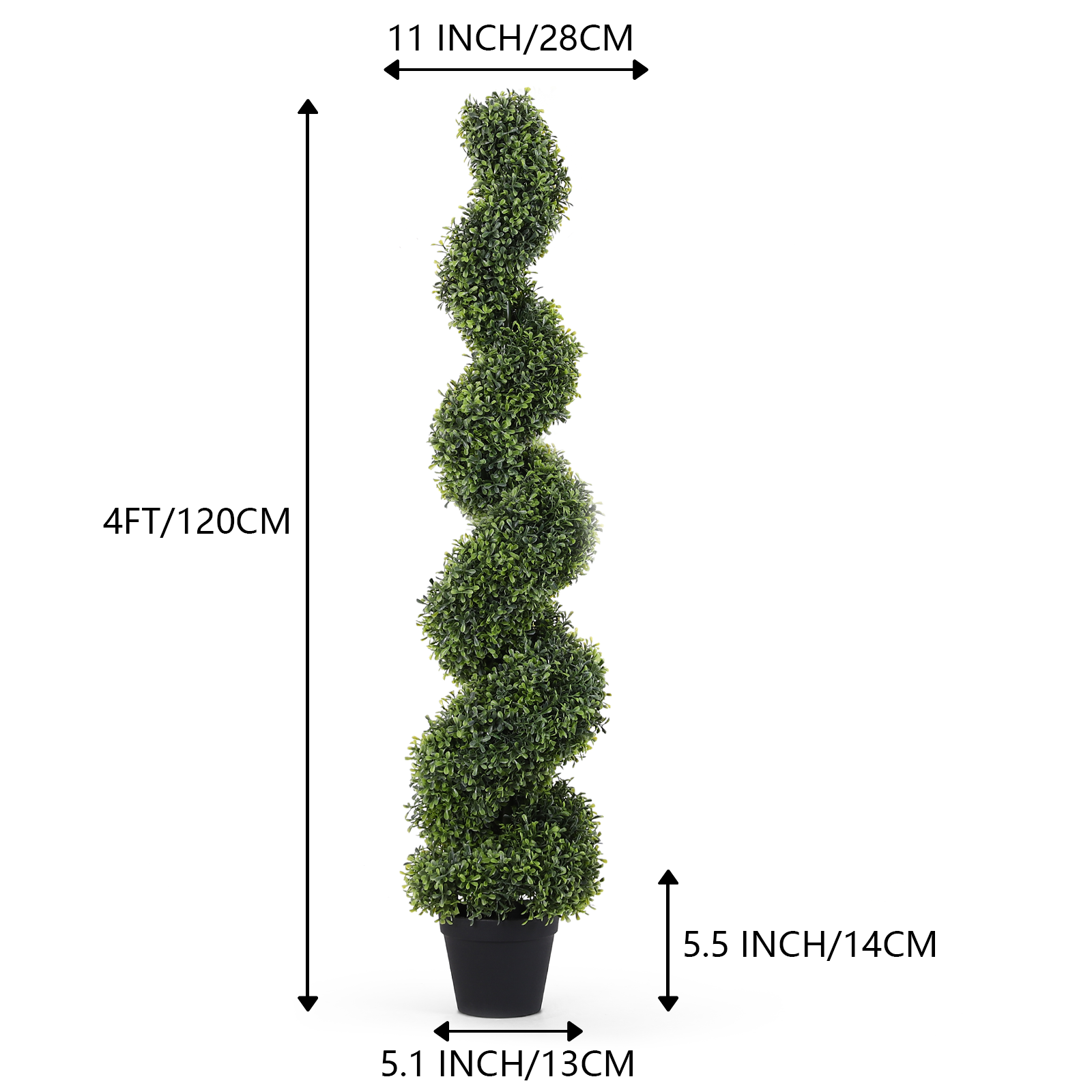 Topiary Tree Faked Potted Plants Wholesale Garden Decorative Artificial Spiral Tree Artificial Bonsai 2Pcs Set Green Plastic