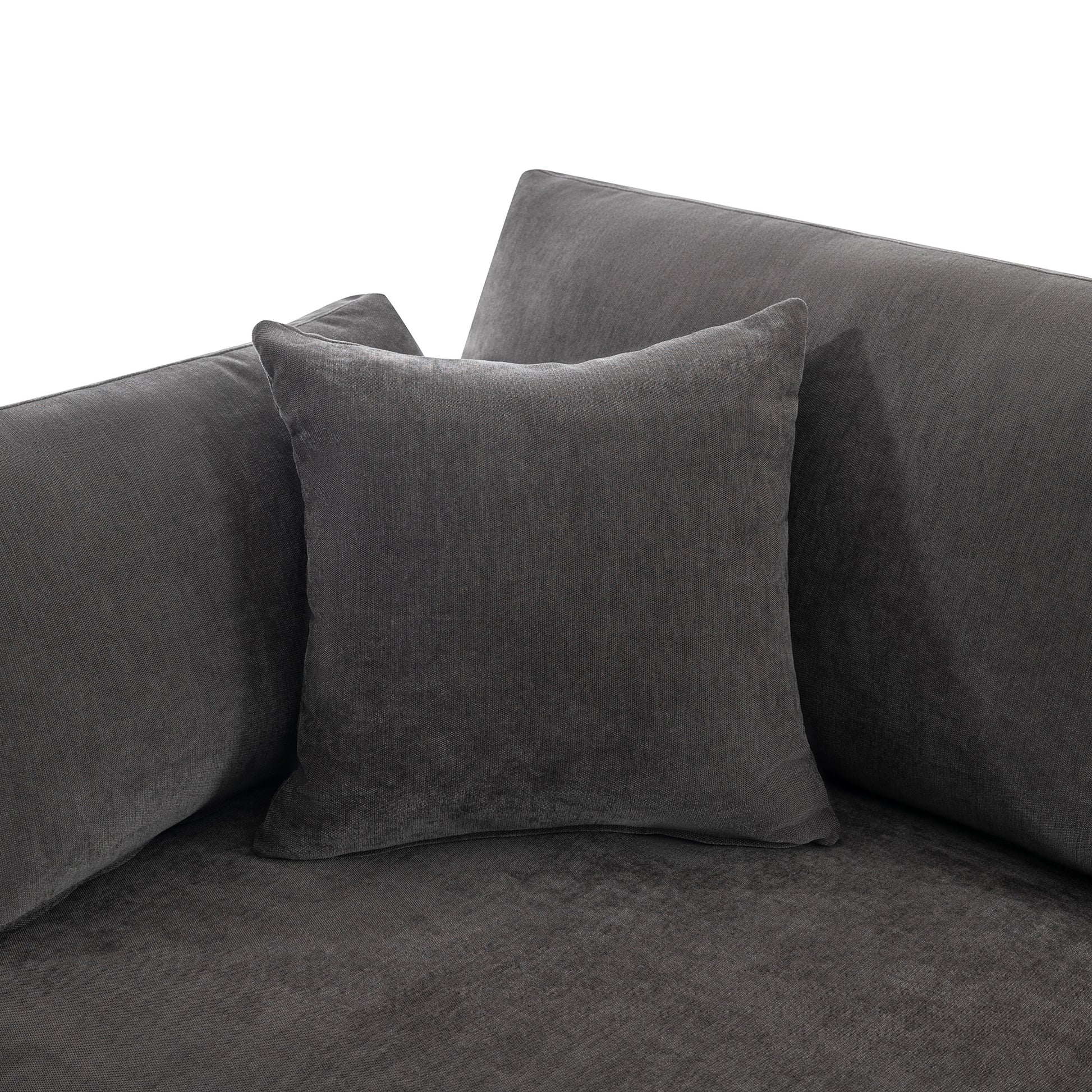 Modern Large U Shape Sectional Sofa, With Removable Ottomans For Living Room 6 Seater Gray Polyester 6 Seat